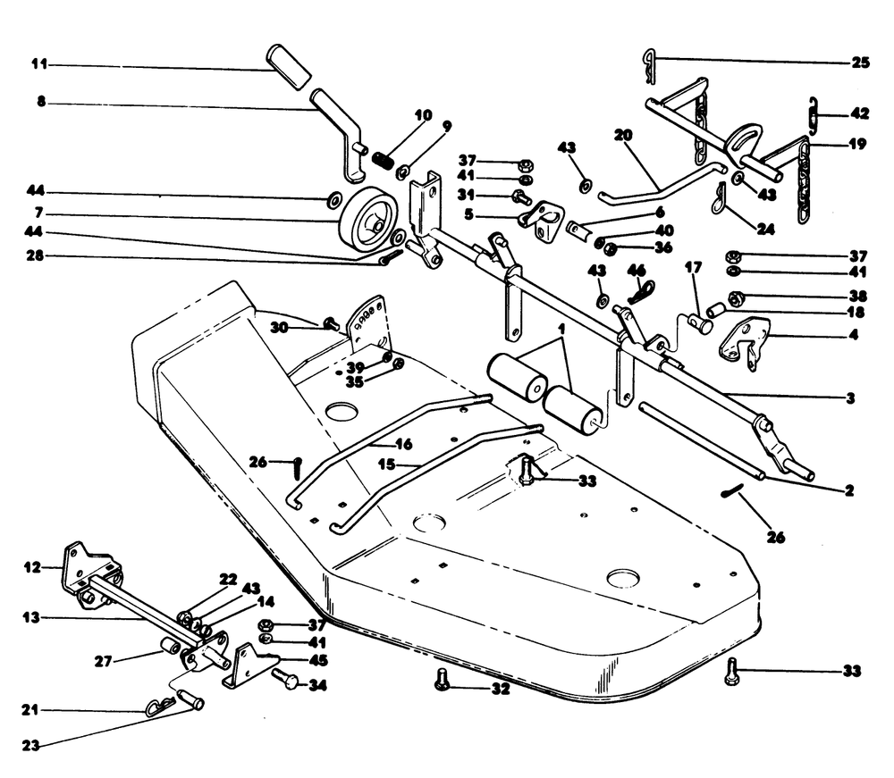 Wheel Support And Hanger 1 Diagram and Parts List for 62542C (G00000001-G99999999)(1988) Lawn Boy Lawn Tractor